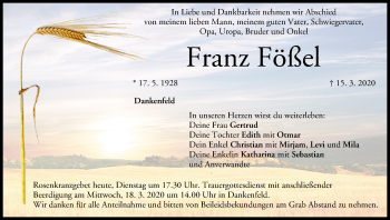 Anzeige von Franz Fößel von MGO