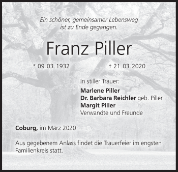 Anzeige von Franz Piller von MGO