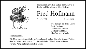 Anzeige von Fred Hofmann von MGO
