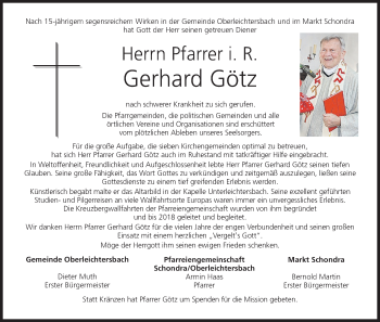 Anzeige von Gerhard Götz von MGO
