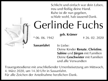 Anzeige von Gerlinde Fuchs von MGO