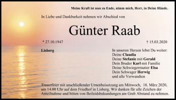 Anzeige von Günter Raab von MGO