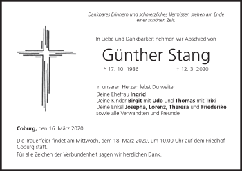 Anzeige von Günther Stang von MGO
