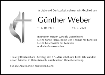 Anzeige von Günther Weber von MGO