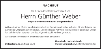 Anzeige von Günther Weber von MGO