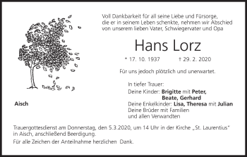 Anzeige von Hans Lorz von MGO