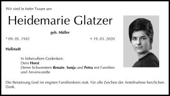 Anzeige von Heidemarie Glatzer von MGO