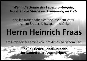 Anzeige von Heinrich Fraas von MGO