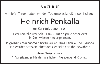 Anzeige von Heinrich Penkalla von MGO