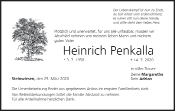 Anzeige von Heinrich Penkalla von MGO