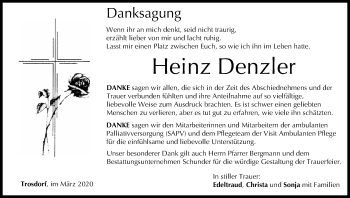Anzeige von Heinz Denzler von MGO