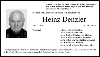 Anzeige von Heinz Denzler von MGO