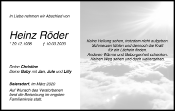 Anzeige von Heinz Röder von MGO