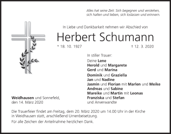 Anzeige von Herbert Schumann von MGO