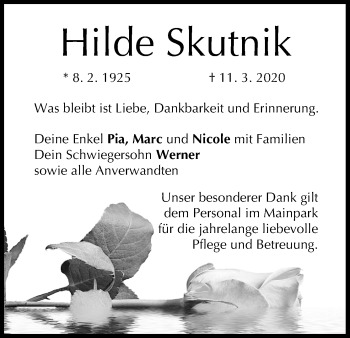 Anzeige von Hilde Skutnik von MGO