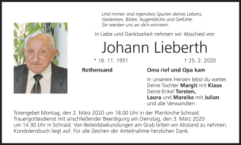 Anzeige von Johann Lieberth von MGO
