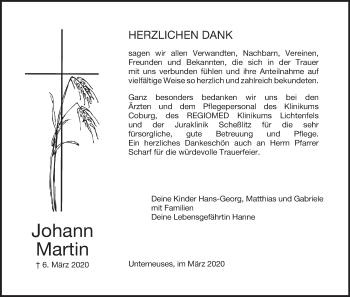 Anzeige von Johann Martin von MGO
