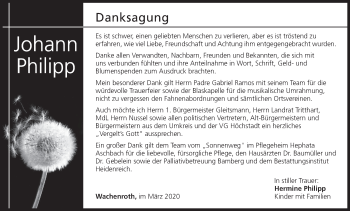 Anzeige von Johann Philipp von MGO