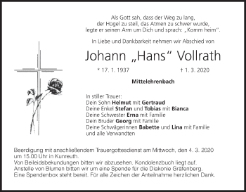Anzeige von Johann  Vollrath von MGO