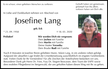 Anzeige von Josefine Lang von MGO