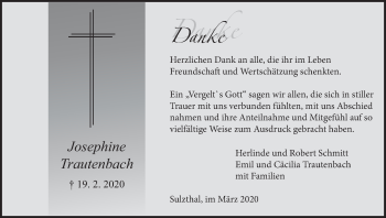 Anzeige von Josephine Trautenbach von MGO