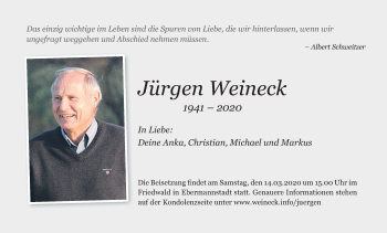Anzeige von Jürgen Weineck von MGO
