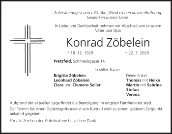 Anzeige von Konrad Zöbelein von MGO