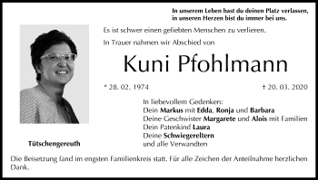 Anzeige von Kuni Pfohlmann von MGO