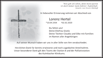 Anzeige von Lorenz Hertel von MGO