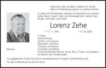 Anzeige von Lorenz Zehe von MGO