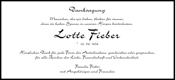 Anzeige von Lotte Fieber von MGO