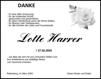 Anzeige von Lotte Harrer von MGO