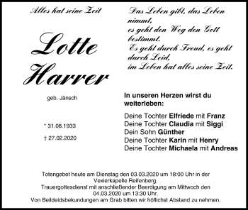 Anzeige von Lotte Harrer von MGO