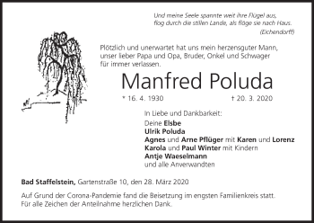 Anzeige von Manfred Poluda von MGO