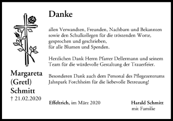 Anzeige von Margareta Schmitt von MGO