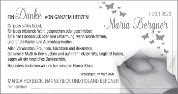 Anzeige von Maria Bergner von MGO
