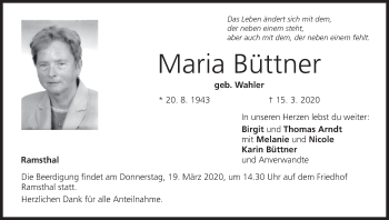 Anzeige von Maria Büttner von MGO