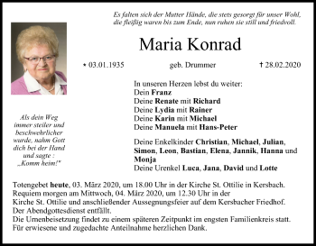 Anzeige von Maria Konrad von MGO