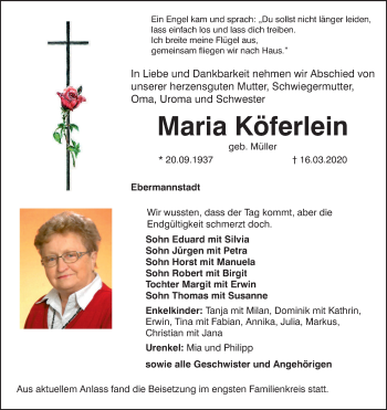 Anzeige von Maria Köferlein von MGO