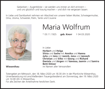 Anzeige von Maria Wolfrum von MGO