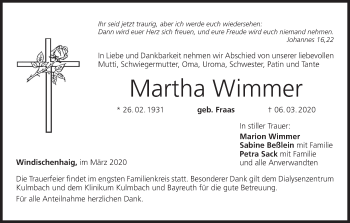 Anzeige von Martha Wimmer von MGO