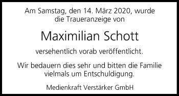 Anzeige von Maximilian Schott von MGO