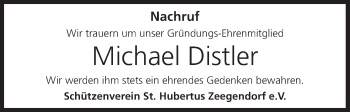 Anzeige von Michael Distler von MGO