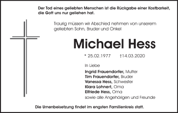 Anzeige von Michael Hess von MGO