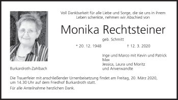 Anzeige von Monika Rechtsteiner von MGO