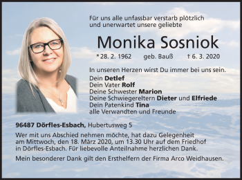 Anzeige von Monika Sosniok von MGO