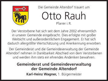 Anzeige von Otto Rauh von MGO