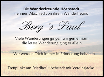 Anzeige von Paul Berg von MGO