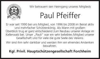 Anzeige von Paul Pfeiffer von MGO