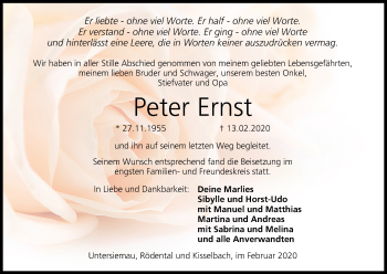 Anzeige von Peter Ernst von MGO